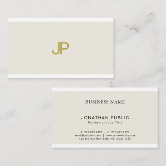 プロフェッショナルスタイリッシュデザインプモノグラムのラン 名刺 (正面/裏面)