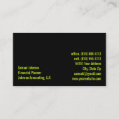 プロフェッショナルスタイリッシュファイナンシャルプランナー会計 名刺 (裏面)