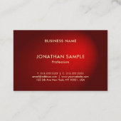 プロフェッショナルスタイリッシュブラックレッドダマスクラグジュアリークール 名刺 (裏面)