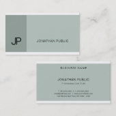 プロフェッショナルスタイリッシュブルーグリーンモノグラモダンム 名刺 (正面/裏面)