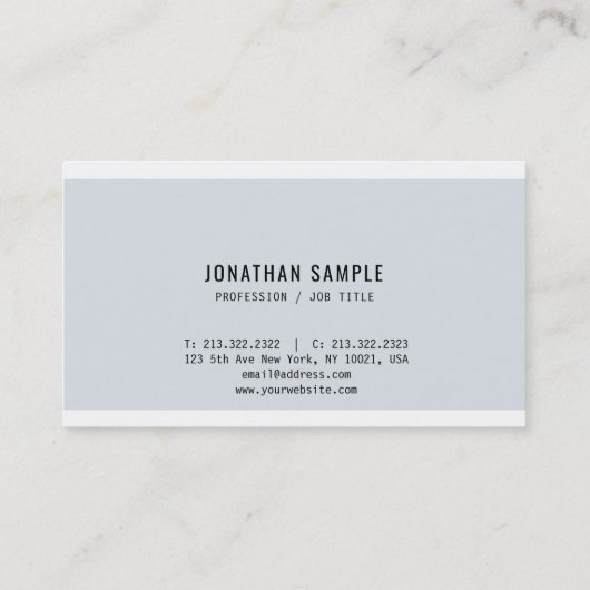 プロフェッショナルスタイリッシュブルーミニマルモダンリストプレーン 名刺 (裏面)