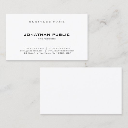 プロフェッショナルスタイリッシュプエレガントラモダンン 名刺 (正面/裏面)