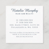 プロフェッショナルスタイリッシュボタニカルネイビーゲググレー スクエア名刺 (裏面)