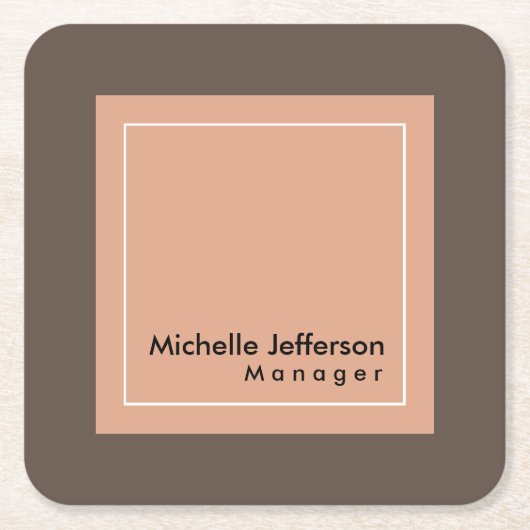 プロフェッショナルスタイリッシュマネージャーのミニマル スクエアペーパーコースター (正面)