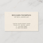 プロフェッショナルスタイリッシュミニマルタイポグラフィクリーム 名刺 (正面)