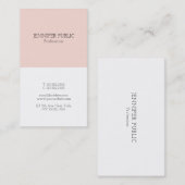 プロフェッショナルスタイリッシュミニマルデザイン赤面ピンク 名刺 (正面/裏面)