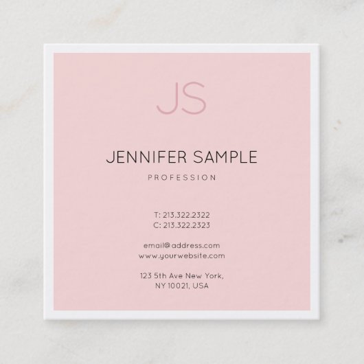 プロフェッショナルスタイリッシュモノグラムお洒落デザインラグジュアリー スクエア名刺 (正面)