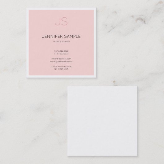 プロフェッショナルスタイリッシュモノグラムお洒落デザインラグジュアリー スクエア名刺 (正面/裏面)