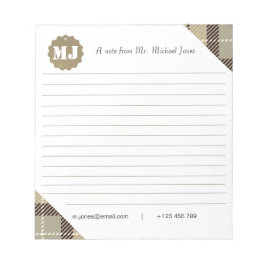 プロフェッショナルスタイリッシュモノグラムタータンチェック線 ノートパッド