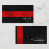 プロフェッショナルスタイリッシュレッドダークグレモダンー 名刺 (正面/裏面)