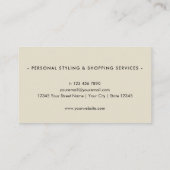 プロフェッショナルスタイリッシュ千鳥格子のブラックのオフホワイト 名刺 (裏面)