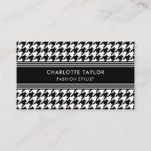 プロフェッショナルスタイリッシュ千鳥格子の白黒 名刺 (正面)