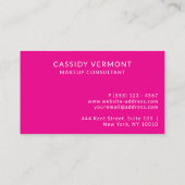 プロフェッショナルスタイリッシュ美しいメイクアップコンサルタント 名刺 (裏面)