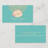 プロフェッショナルスタイリッシュ金ゴールドドットロータスミントグリーン 名刺 (正面/裏面)