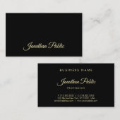 プロフェッショナルスタイリッシュ金ゴールドハンドスクリプト文字フォント 名刺 (正面/裏面)