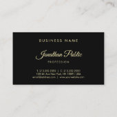 プロフェッショナルスタイリッシュ金ゴールドハンドスクリプト文字フォント 名刺 (裏面)