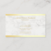 プロフェッショナルスタイリッシュ金ゴールド文字テンプレート 名刺 (裏面)