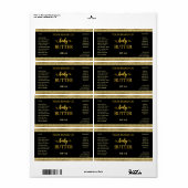 プロフェッショナルスタイルのブラック金ゴールド体バターのラベル。 ラベル (フルシート)