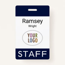 プロフェッショナルスタッフ名バッジ（ロゴ付き） Navy Blue
