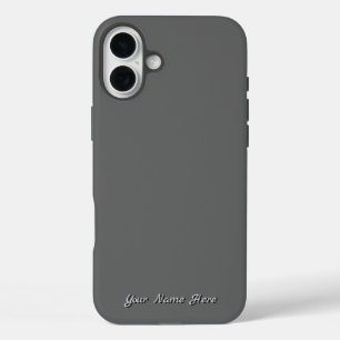プロフェッショナルストームダスト、グレー無地のカラー iPhone 16 PLUSケース