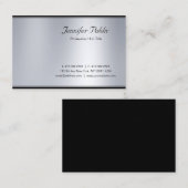 プロフェッショナルスモダンクリックスシルバーラグジュアエレガントリー 名刺 (正面/裏面)