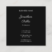 プロフェッショナルスモダンクリプト白黒シックプレーン スクエア名刺 (裏面)