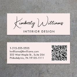 プロフェッショナルスモダンクリプトQRコードピンク スキニー名刺