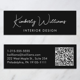 プロフェッショナルスモダンクリプトQRコードブラック スキニー名刺