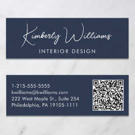 プロフェッショナルスモダンクリプトQRコードブルー スキニー名刺