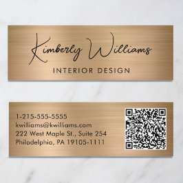 プロフェッショナルスモダンクリプトQRコード金ゴールド スキニー名刺