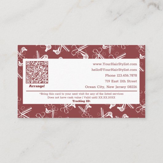 プロフェッショナルスモーキトパーズ&ホワイトヘアドレッサー 割引カード (裏面)