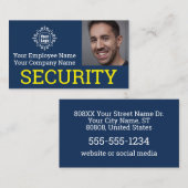 プロフェッショナルセキュリティガードの青い写真ID 名刺 (正面/裏面)