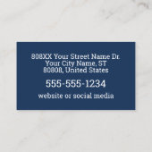 プロフェッショナルセキュリティガードの青い写真ID 名刺 (裏面)