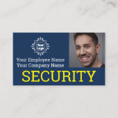 プロフェッショナルセキュリティガードの青い写真ID 名刺 (正面)