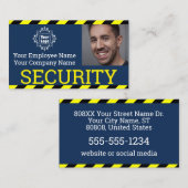 プロフェッショナルセキュリティガードフォトIDの注意 名刺 (正面/裏面)