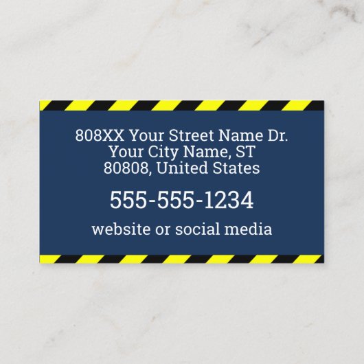 プロフェッショナルセキュリティガードフォトIDの注意 名刺 (裏面)