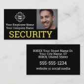 プロフェッショナルセキュリティガードフォトID(黒) 名刺 (正面/裏面)