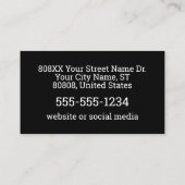 プロフェッショナルセキュリティガードフォトID(黒) 名刺 (裏面)