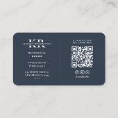 プロフェッショナルセラピストチャコールブルーモダン 名刺 (裏面)