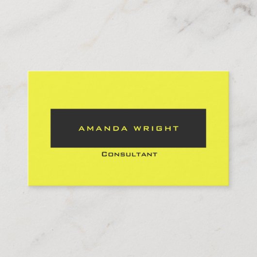 プロフェッショナルソフトパステルイエローミニマモダンリスト 名刺 (正面)