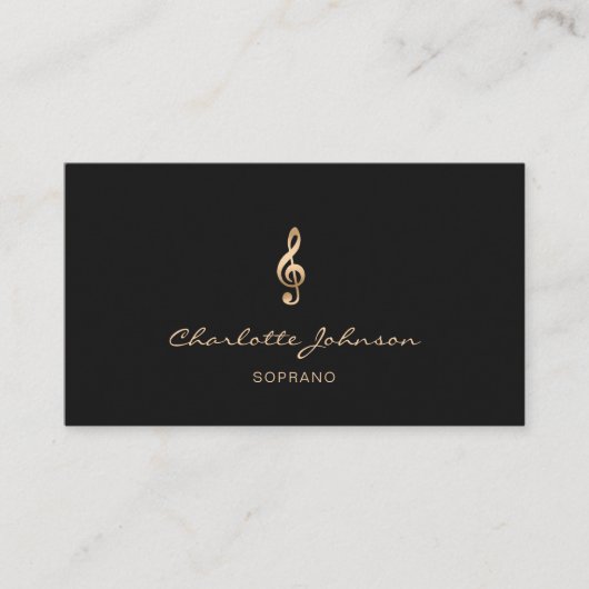 プロフェッショナルソプラノ金ゴールドトレブルクレフ、 音符記号歌手 名刺 (正面)