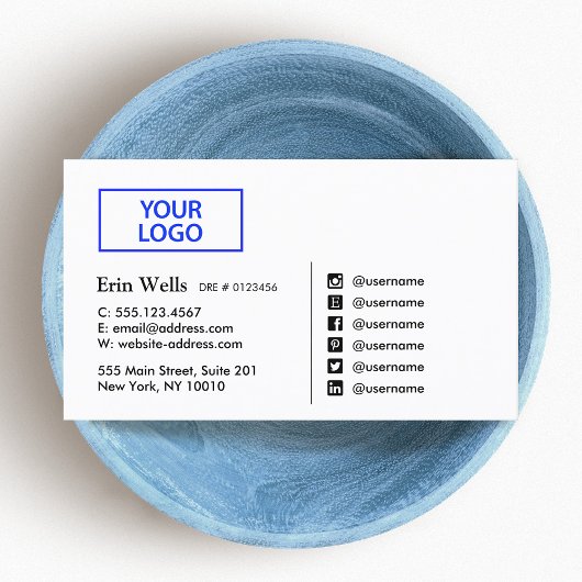 プロフェッショナルソーシャルメディアのアイコンあなたのロゴを追加 名刺