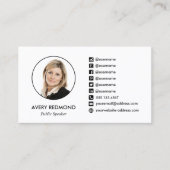 プロフェッショナルソーシャルメディアのアイコンの追加 名刺 (正面)