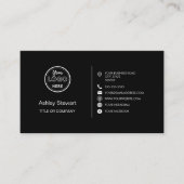 プロフェッショナルソーシャルメディアロゴモダントレンディーブラック 名刺 (正面)