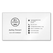 プロフェッショナルソーシャルメディアロゴモダントレンディーホワイト マグネット名刺 (正面)