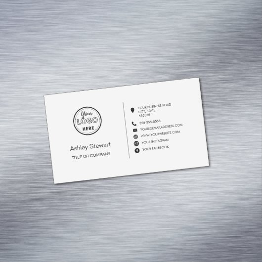 プロフェッショナルソーシャルメディアロゴモダントレンディーホワイト マグネット名刺 (インサイチュ)