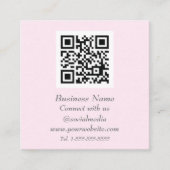 プロフェッショナルソーシャルメディアQRコードスキャン可能なピンク スクエア名刺 (正面)