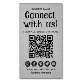 プロフェッショナルソーシャルメディアWebサイモダントグレー マグネット名刺 (正面縦)