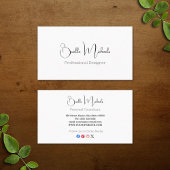 プロフェッショナルソーシャルメディシンプルアエレガント文字 名刺