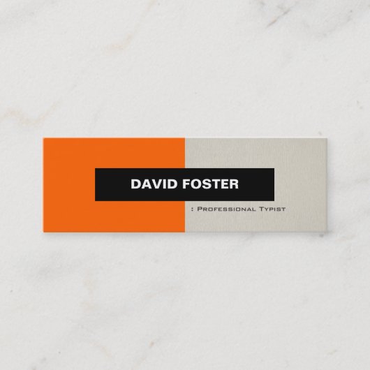 プロフェッショナルタイピストシンプル-エレガントスタイリッシュ スキニー名刺 (正面)